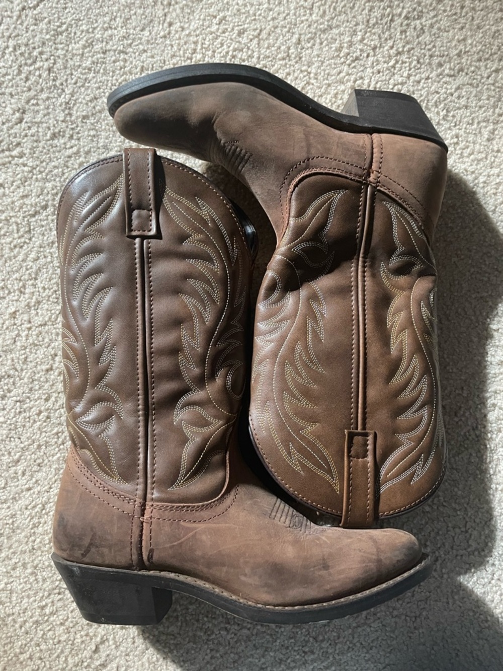 Brown Leather Western Cowboy Boots